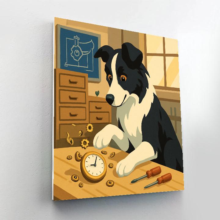 Clockwork Workshop With Dog Companion paint by numbers
