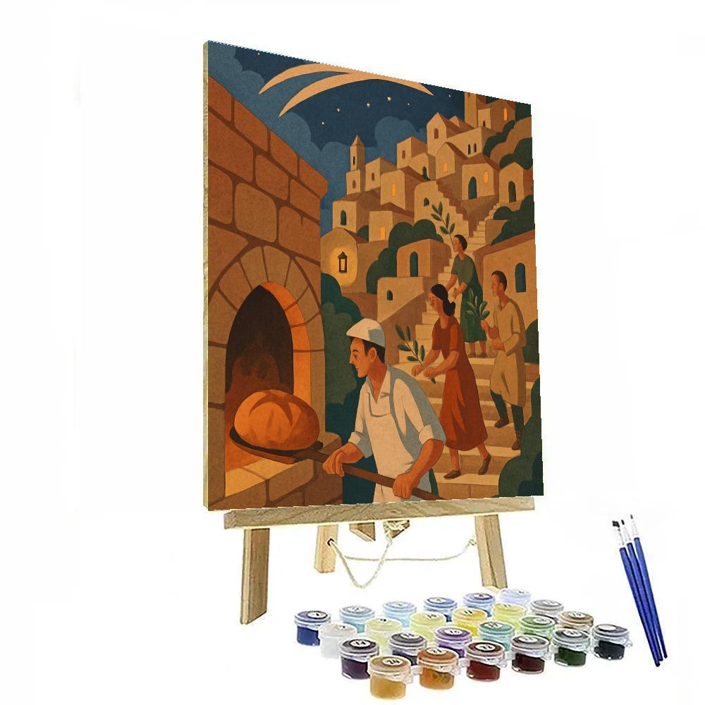 Italy-Starlit Sassi Bread Ritual Painting by numbers kit
