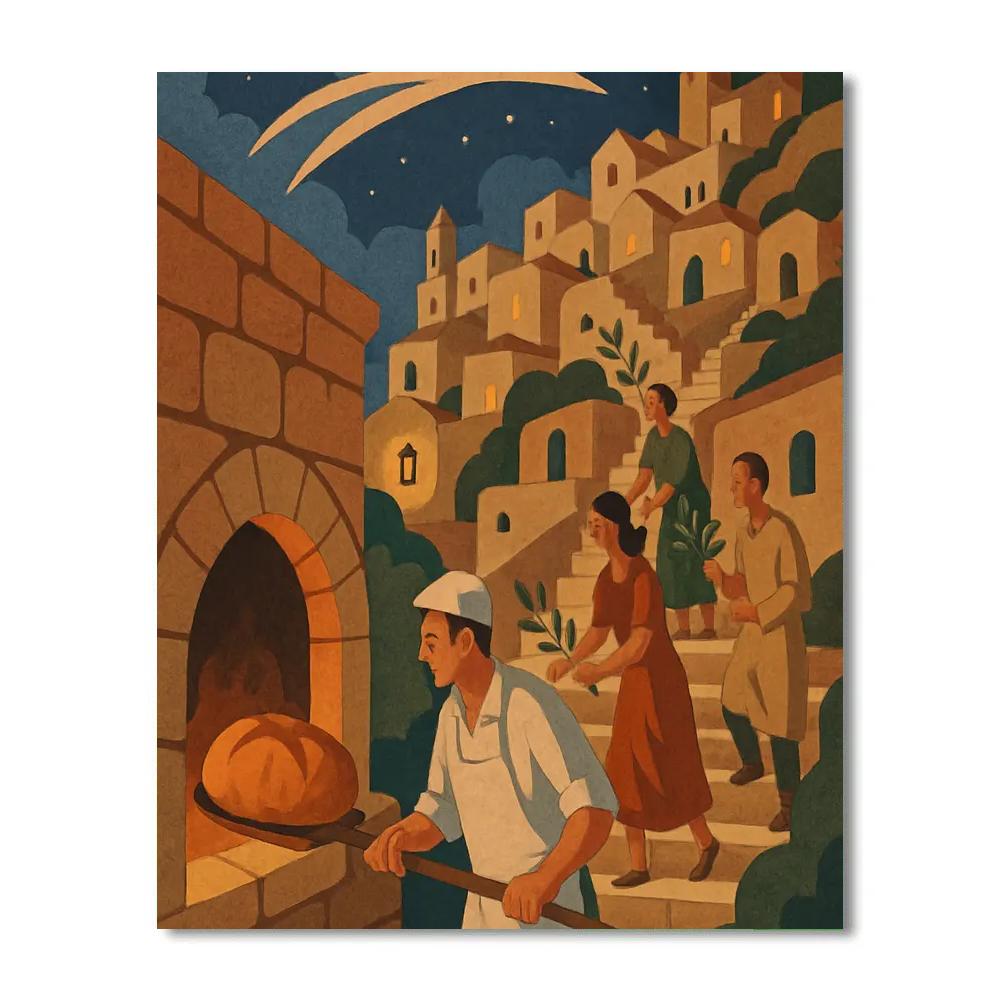 Italy-Starlit Sassi Bread Ritual Painting by numbers kit