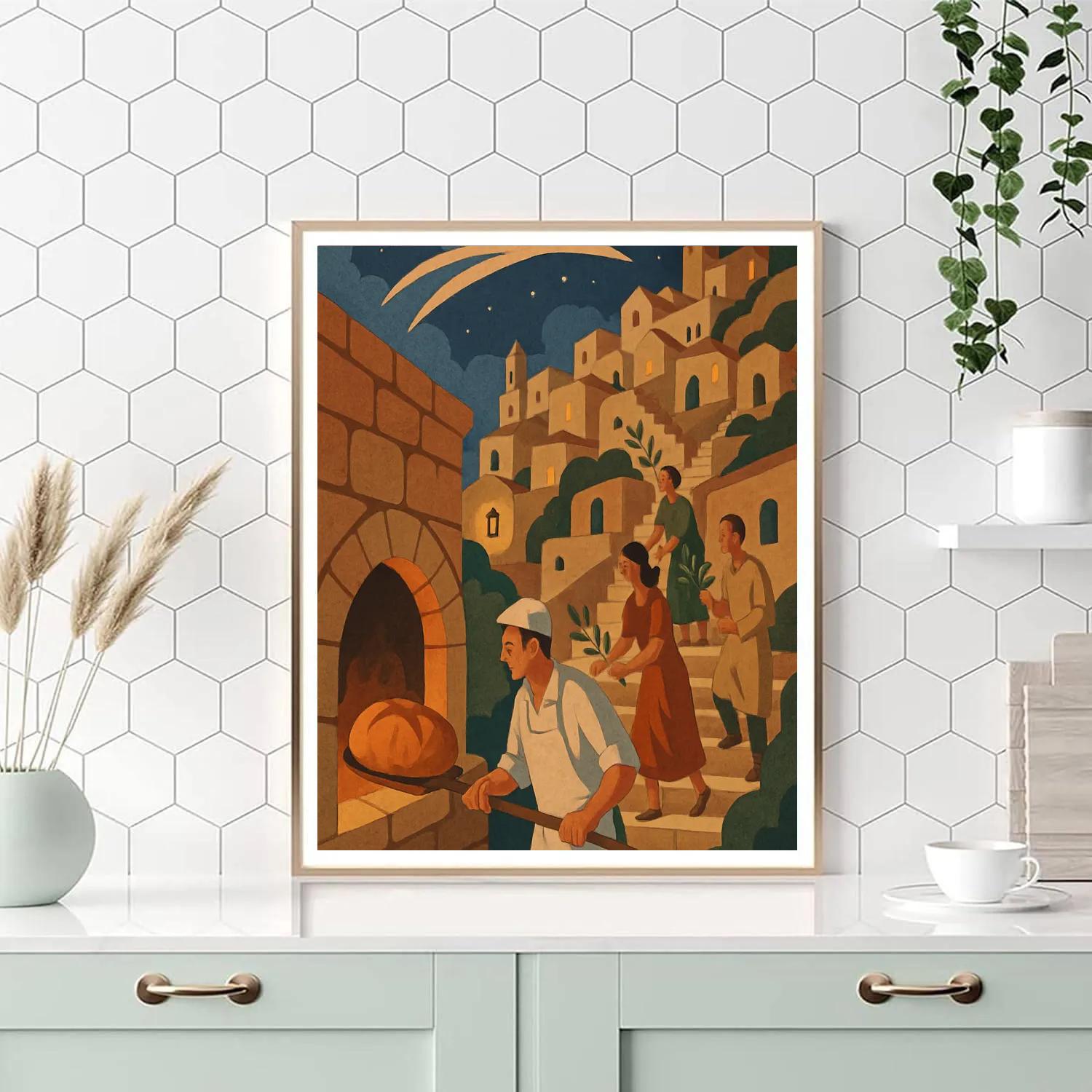 Italy-Starlit Sassi Bread Ritual Painting by numbers kit