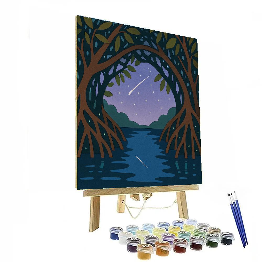 Mangrove Lagoon With Tree Lightfall Paint by numbers art
