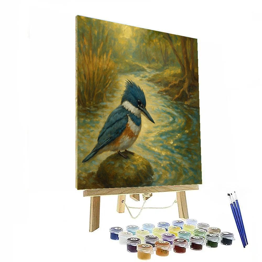 Kingfisher Pause At The Quiet Creek Bend Paint by numbers art