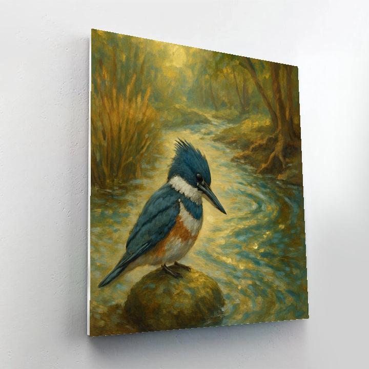Kingfisher Pause At The Quiet Creek Bend Paint by numbers art