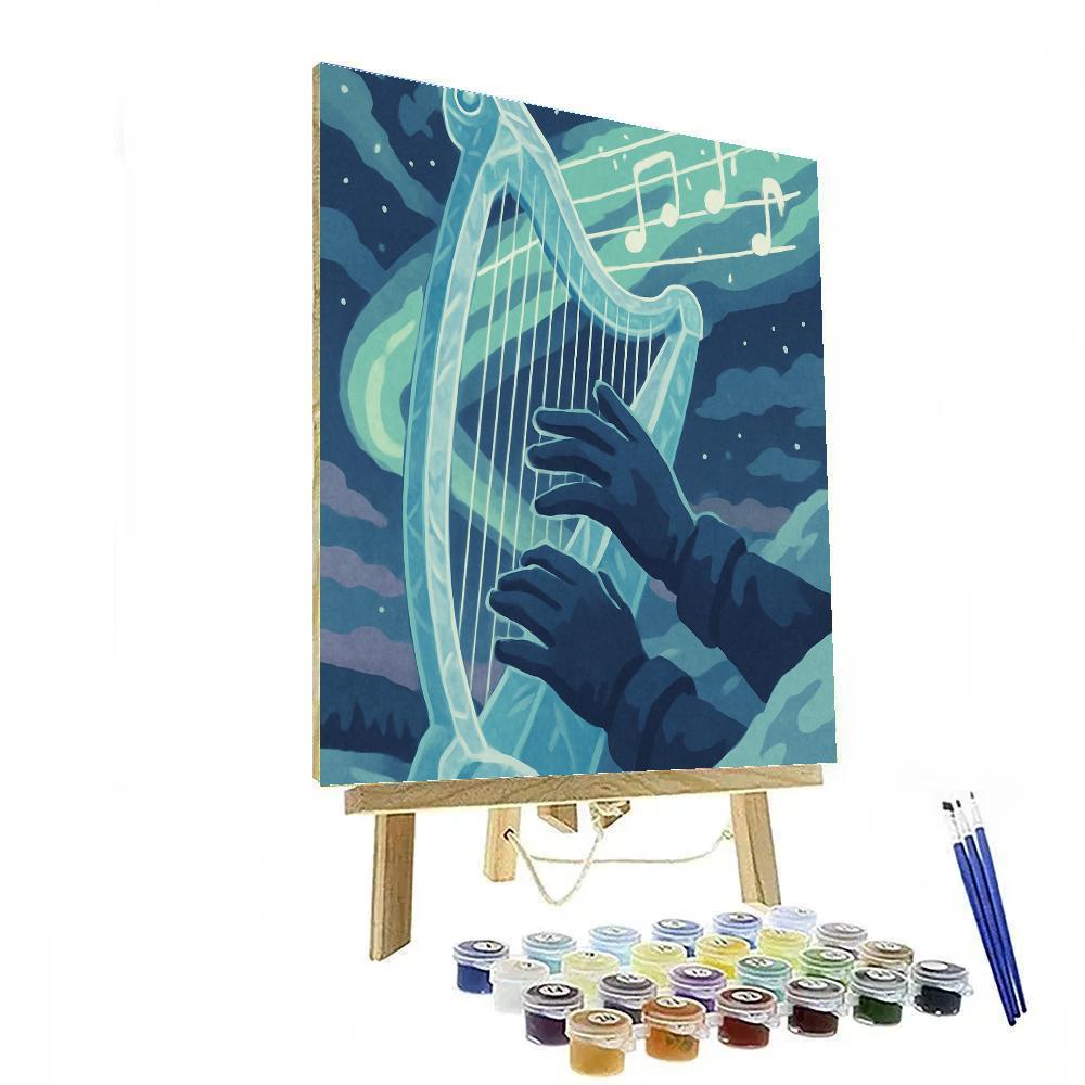 Aurora Tuned Music Harp painting number kit