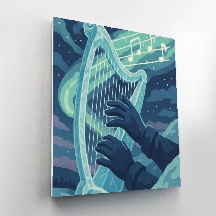 Aurora Tuned Music Harp painting number kit