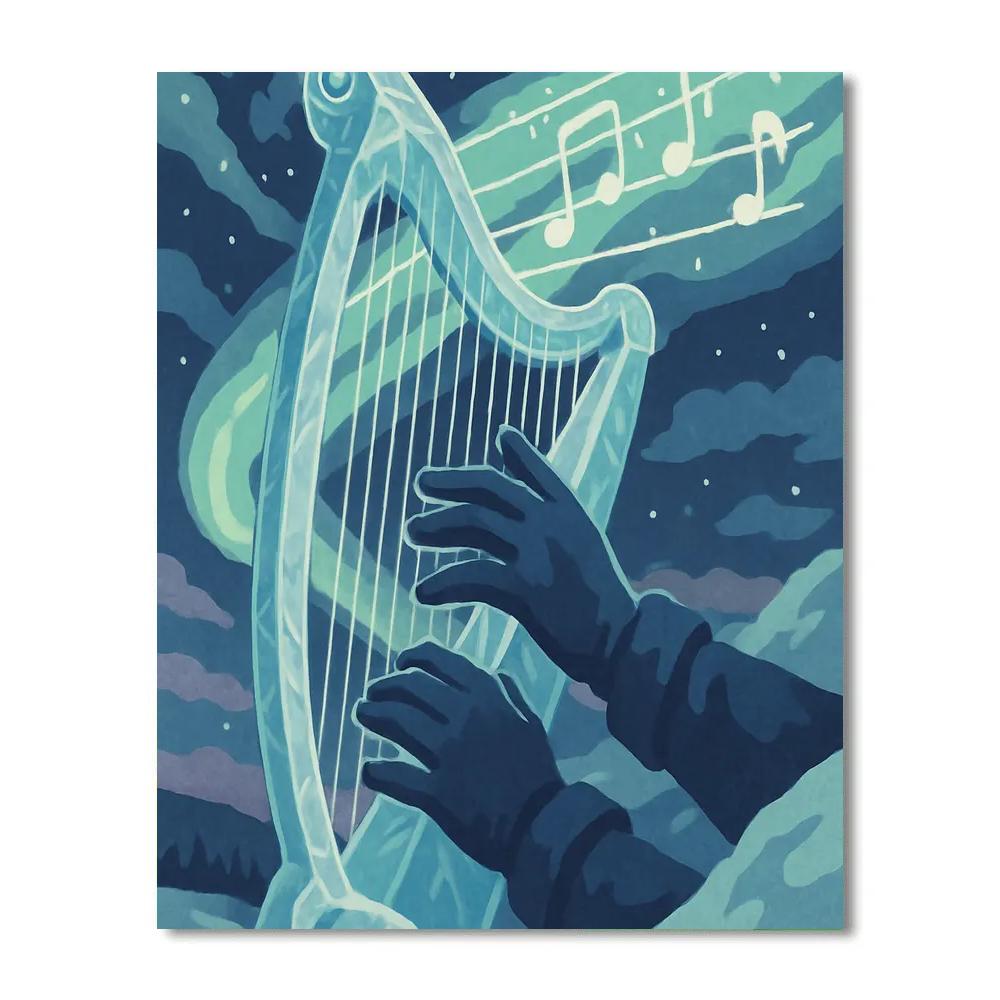 Aurora Tuned Music Harp painting number kit