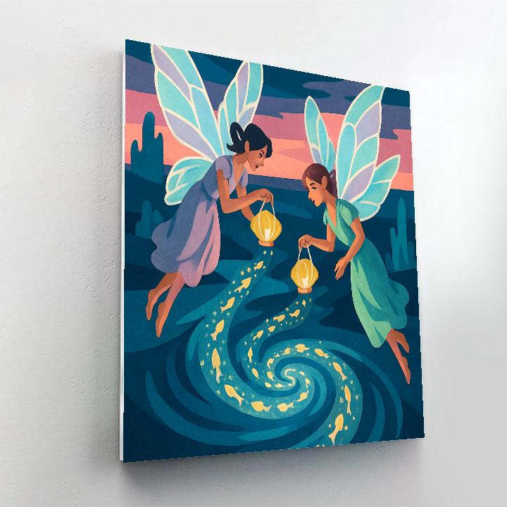 Lantern Reef With Fairy Tidekeepers painting number kit