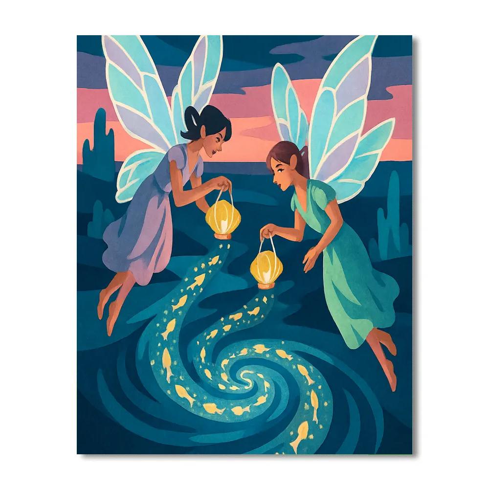 Lantern Reef With Fairy Tidekeepers painting number kit