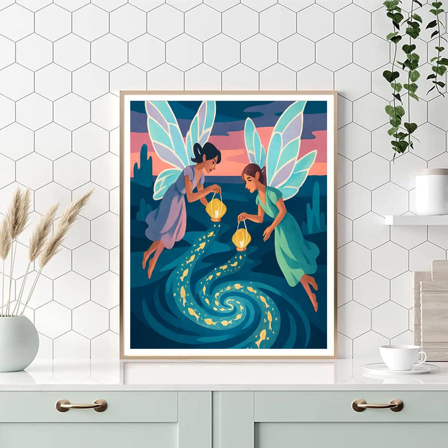 Lantern Reef With Fairy Tidekeepers painting number kit