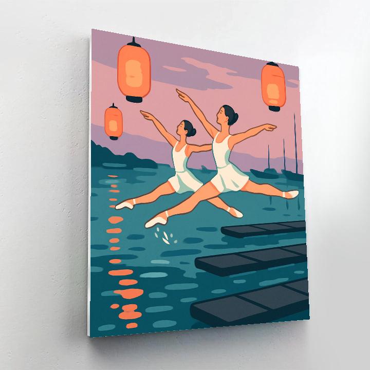 Lanterns Over A Ballet Harbor Paint by numbers kits