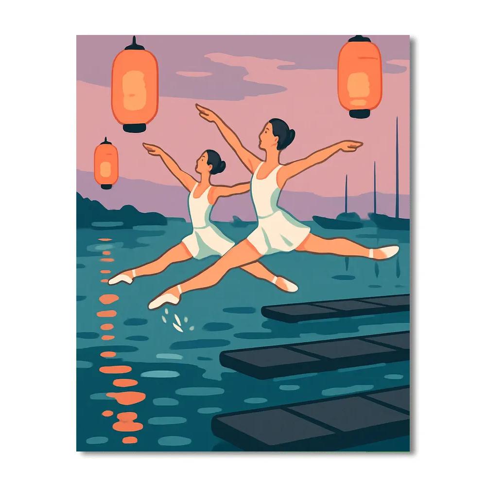 Lanterns Over A Ballet Harbor Paint by numbers kits