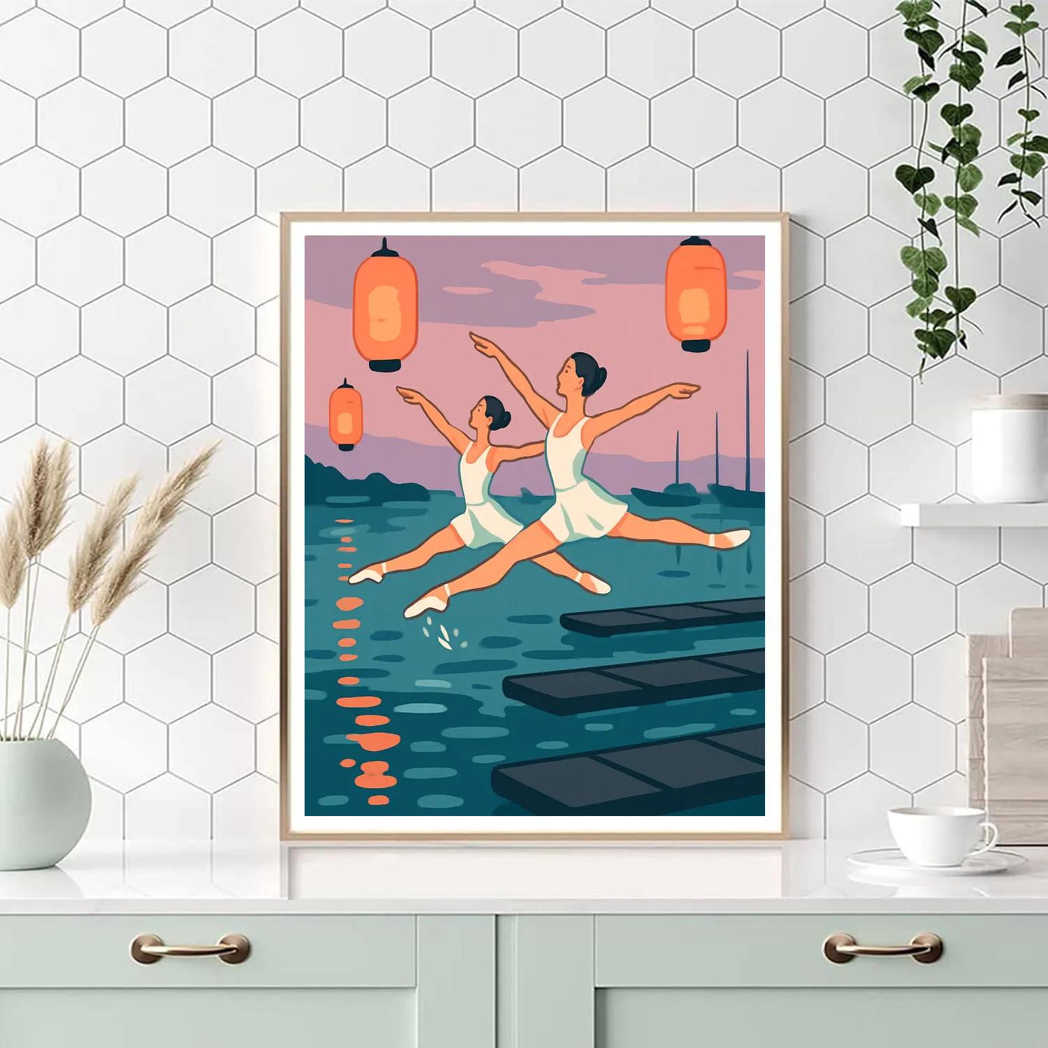 Lanterns Over A Ballet Harbor Paint by numbers kits