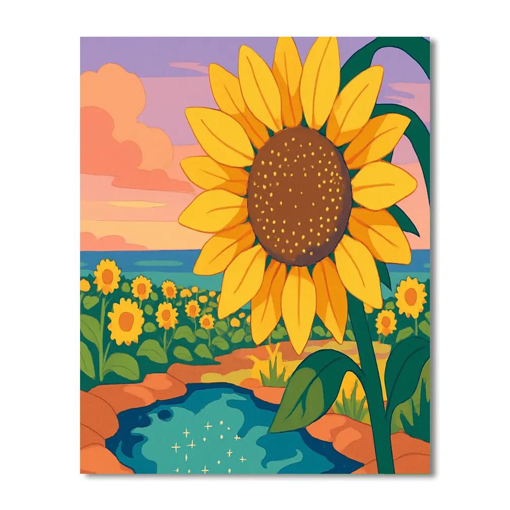 Sunflower With Tidepool Constellations Painting by numbers kit