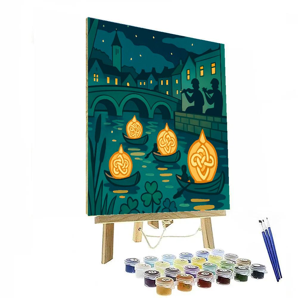 Lantern Regatta In Ireland Twilight Number painting