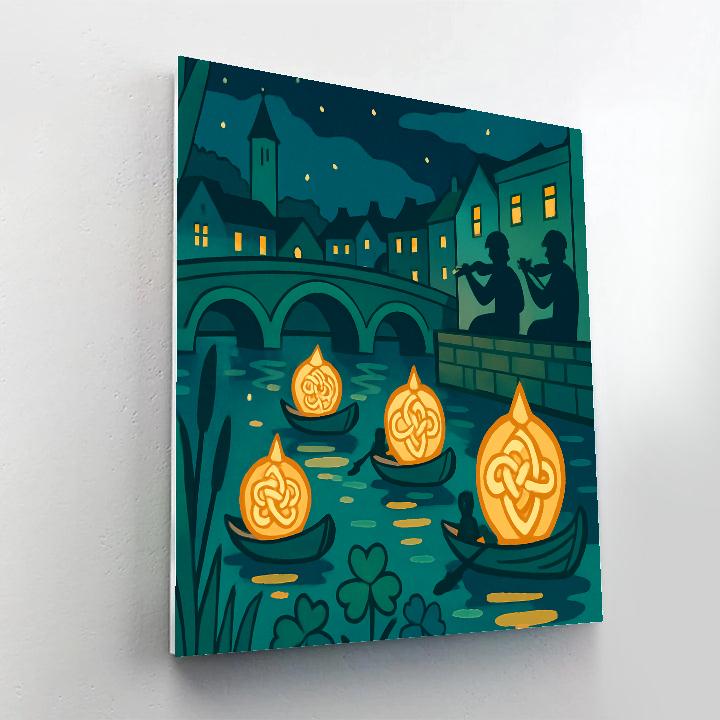 Lantern Regatta In Ireland Twilight Number painting