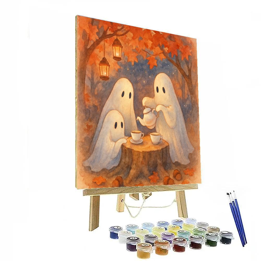 Ghost Tea Party Under The Maple Canopy paint by color