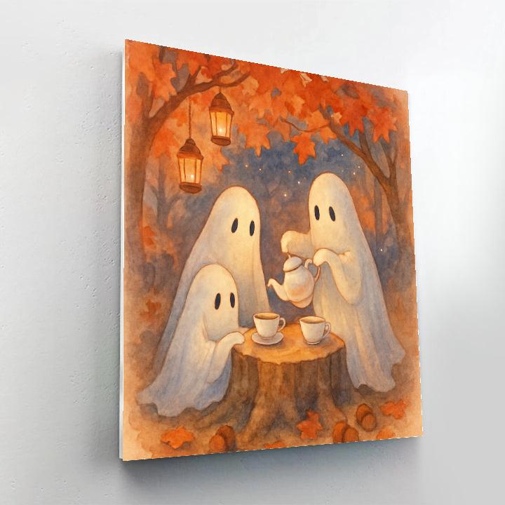 Ghost Tea Party Under The Maple Canopy paint by color