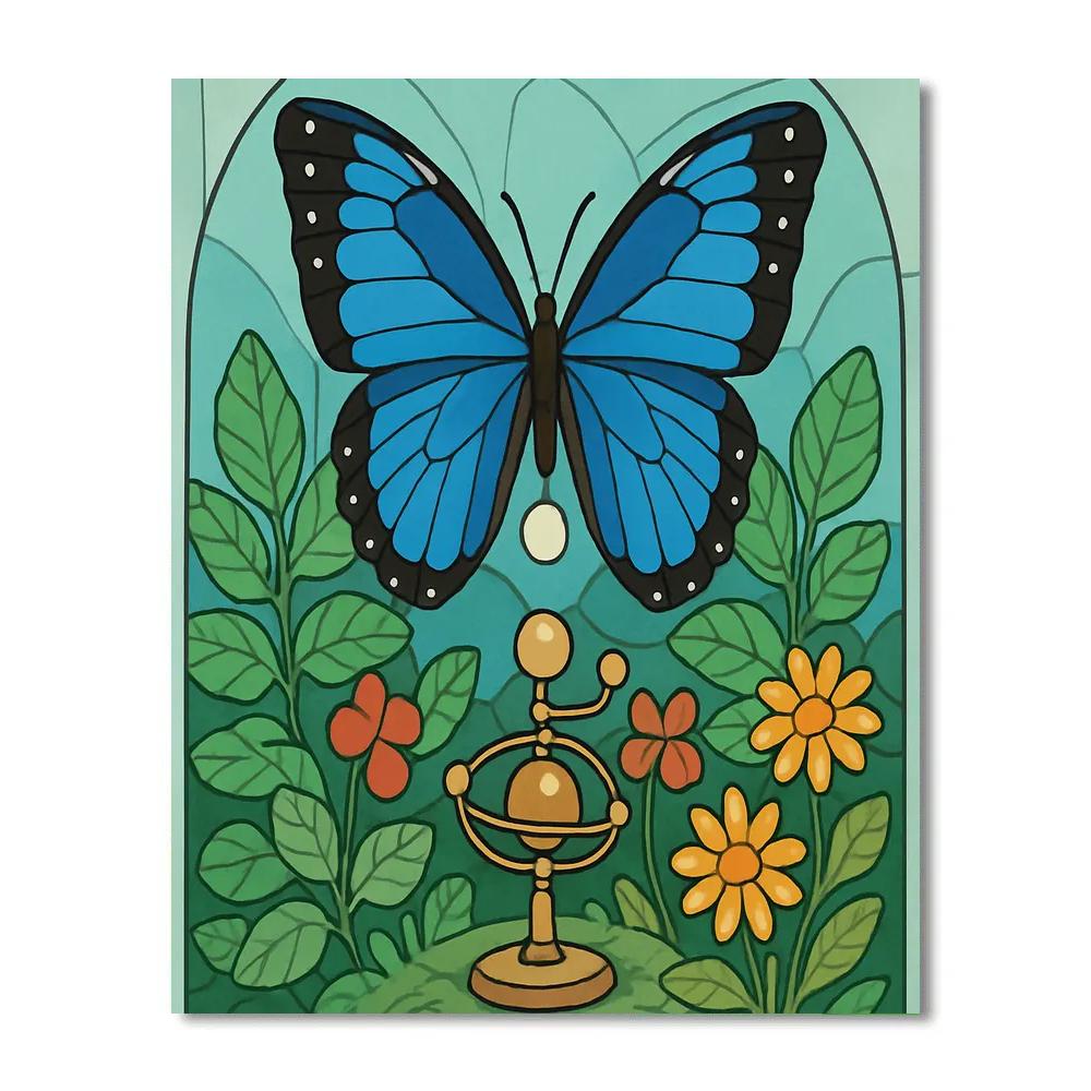 Clockwork Orrery With Butterfly Messenger paint by numbers