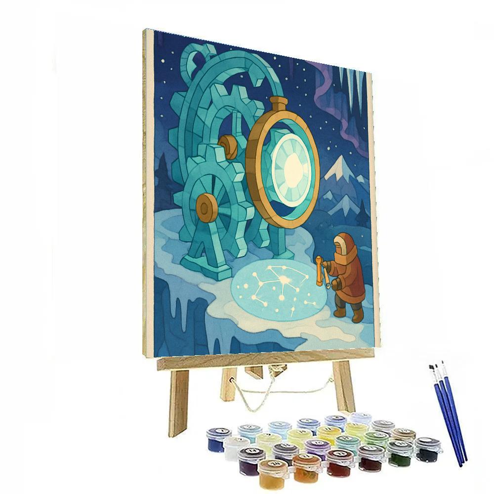 Clockwork Glacier Winter Observatory painting number kit
