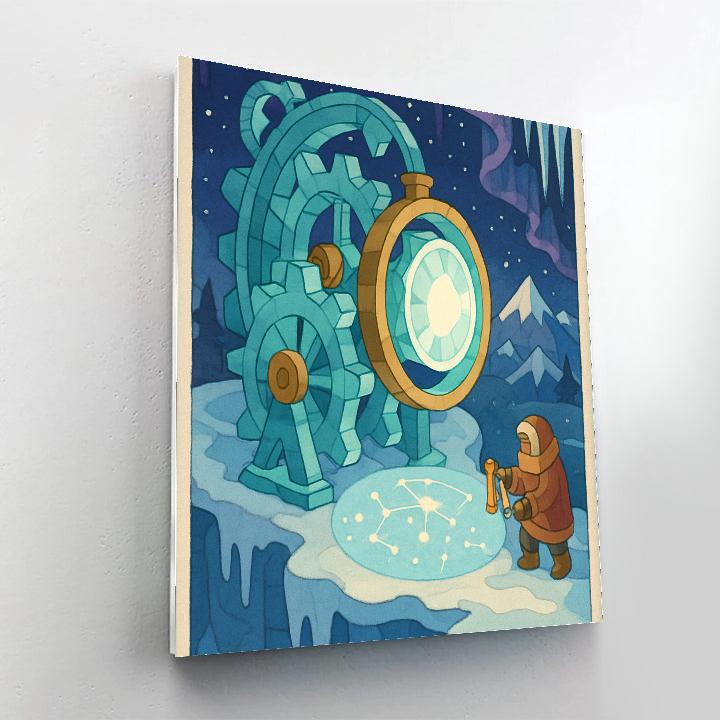 Clockwork Glacier Winter Observatory painting number kit
