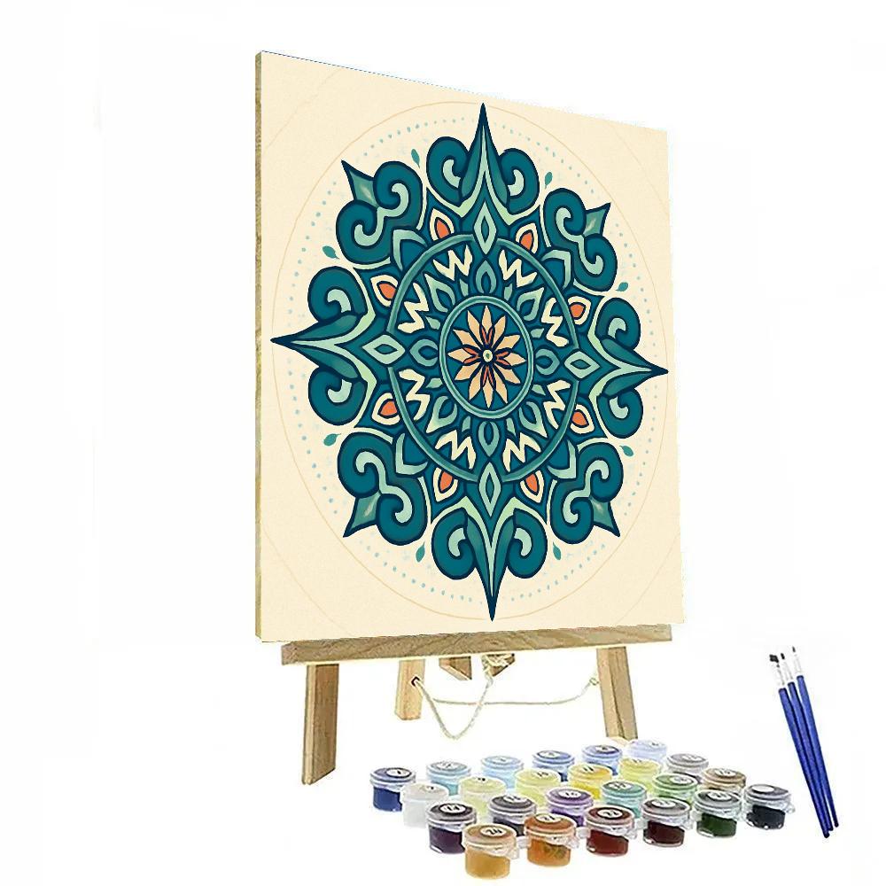 Tidal Glyph Mandala Compass paint by color