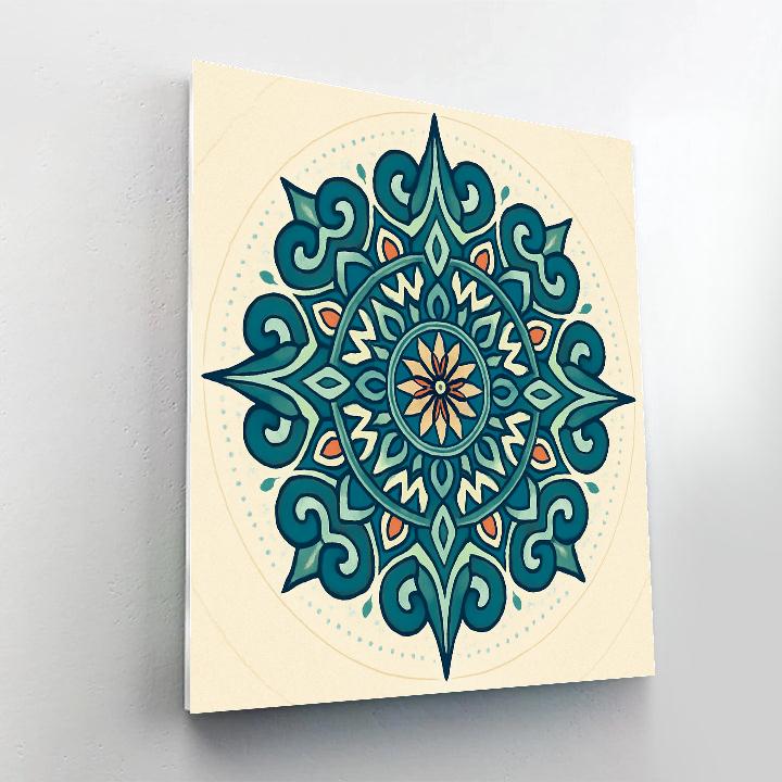 Tidal Glyph Mandala Compass paint by color