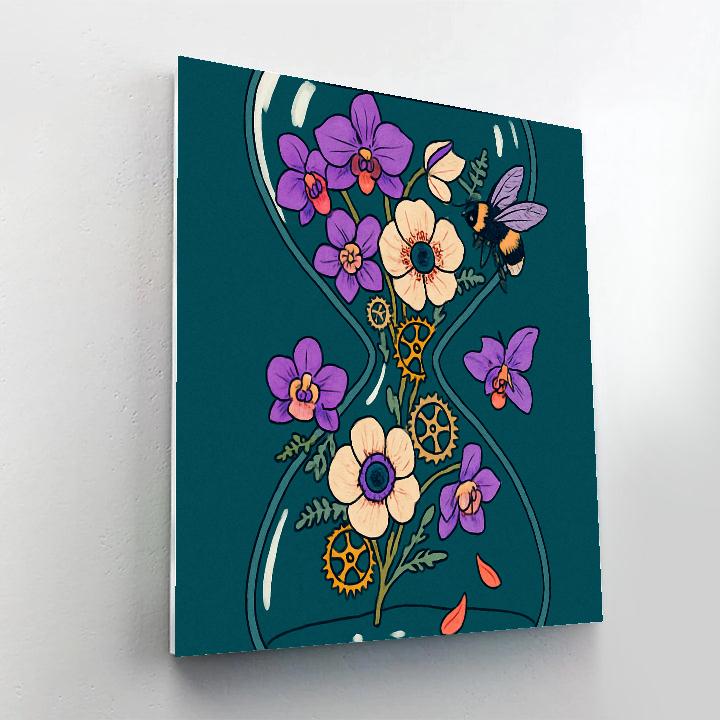 Clockwork Terrarium With Floral Bloom paint by number