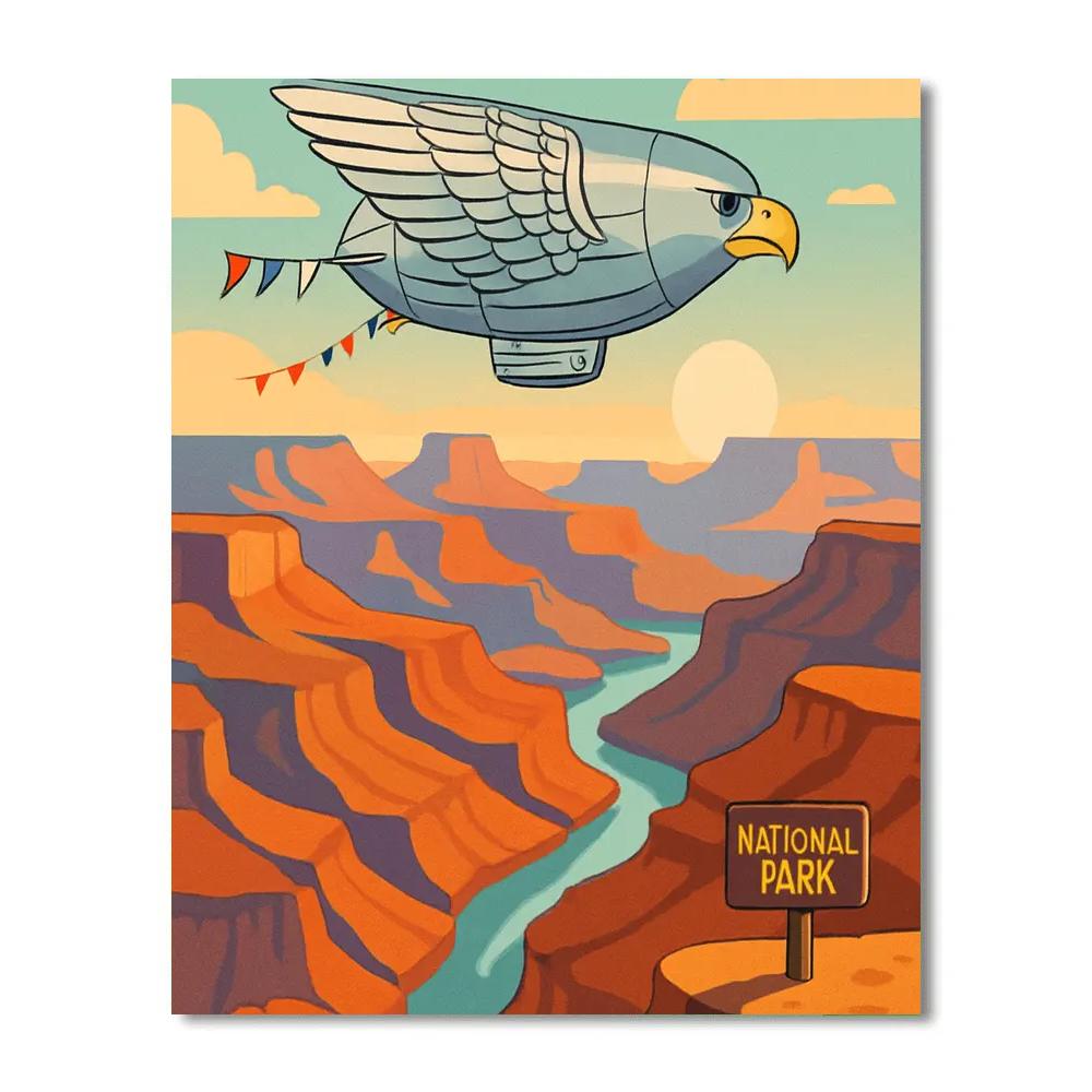 Canyon Airship Parade USA Paint by numbers kits