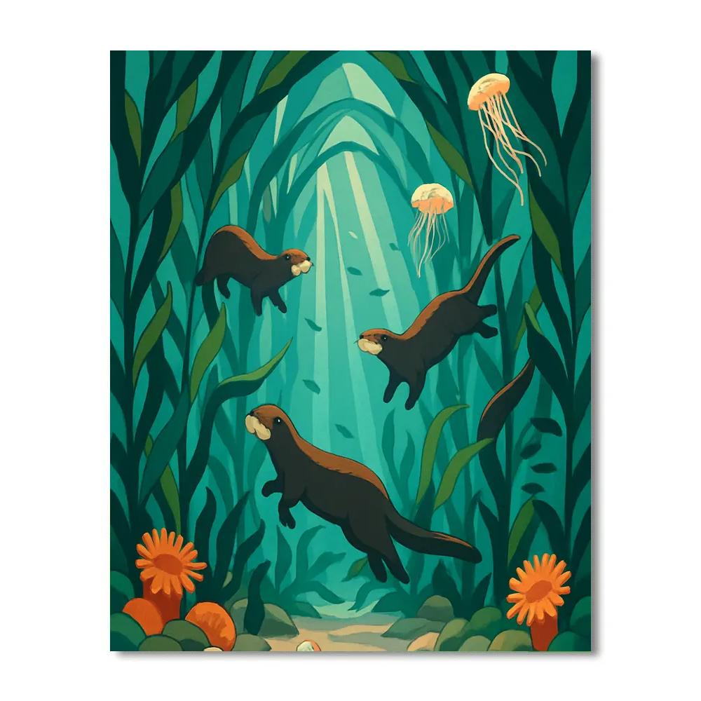 Kelp Cathedral Ocean Dreamscape painting number kit