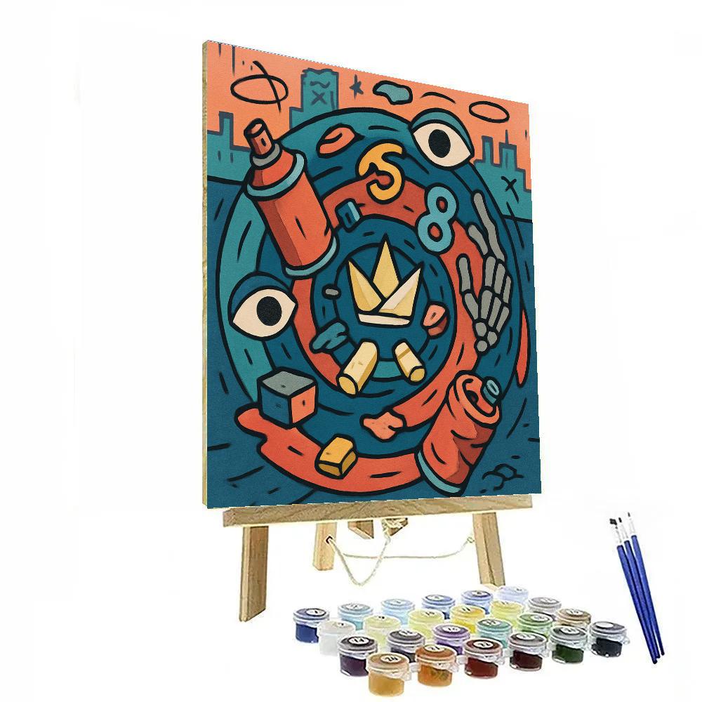 Crown Spiral With Basquiat Relics DIY paint by numbers