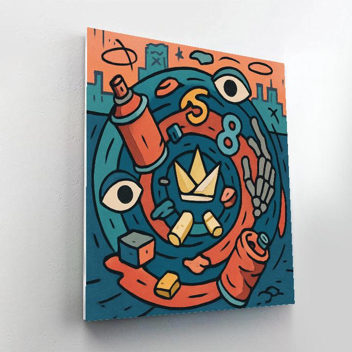 Crown Spiral With Basquiat Relics DIY paint by numbers