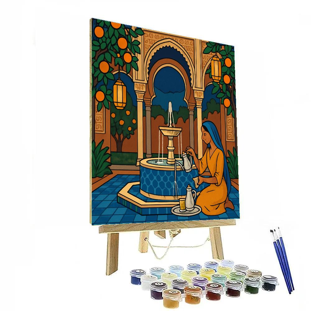 Lantern Lit Courtyard In Spain DIY paint by numbers