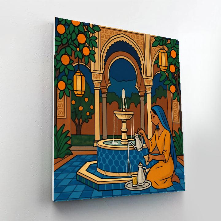 Lantern Lit Courtyard In Spain DIY paint by numbers