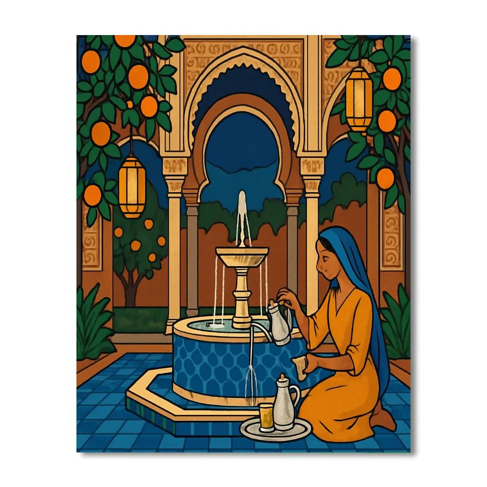 Lantern Lit Courtyard In Spain DIY paint by numbers