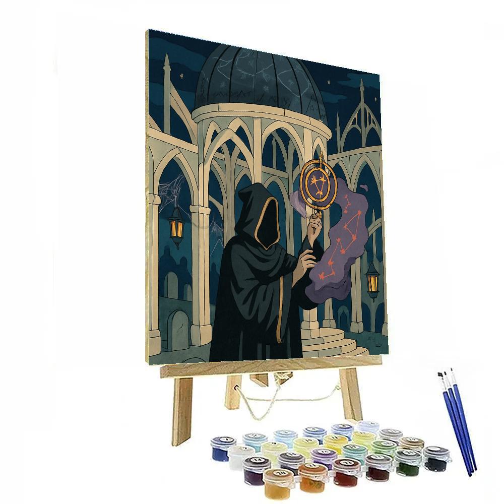 Gothic Crowned Astronomer At The Bone Observatory paint by color