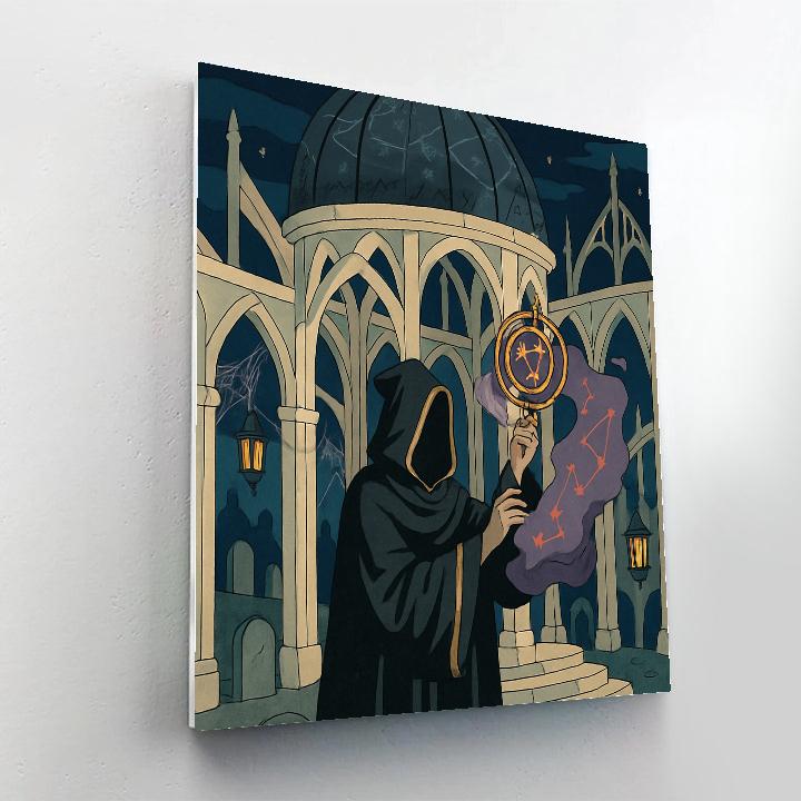 Gothic Crowned Astronomer At The Bone Observatory paint by color