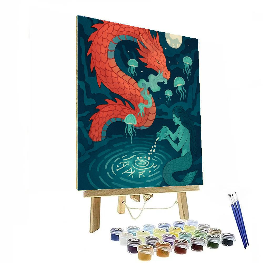 Fantasy-Rooted Coral Dragon Sanctuary DIY paint by numbers