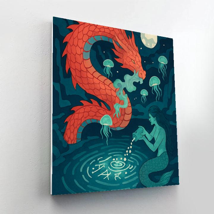 Fantasy-Rooted Coral Dragon Sanctuary DIY paint by numbers