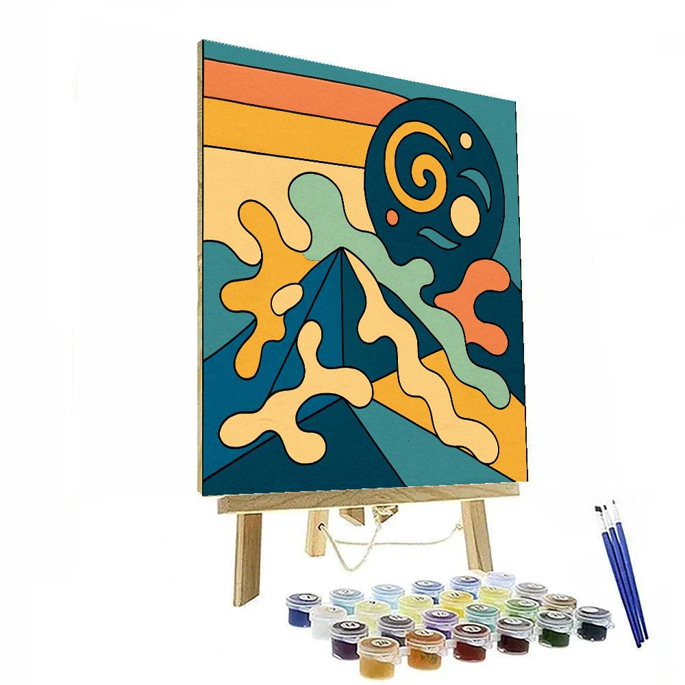 Abstract-Folded Horizon Mosaic Numbered painting kits