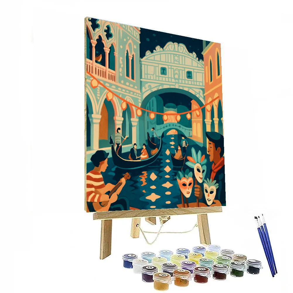 Festival Lights Over Canals In Venice Numbered painting kits