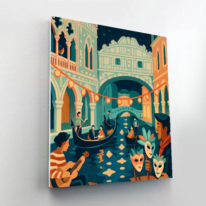 Festival Lights Over Canals In Venice Numbered painting kits