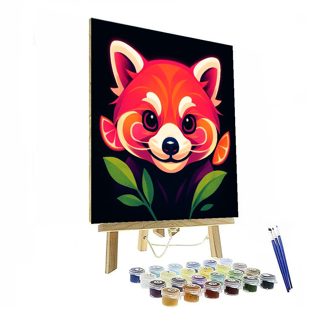 Neon Orchard Red Panda painting number kit