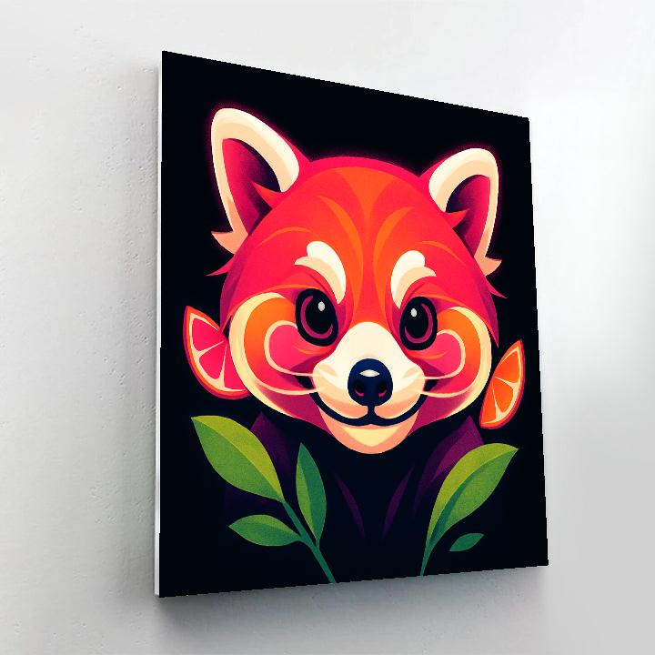 Neon Orchard Red Panda painting number kit