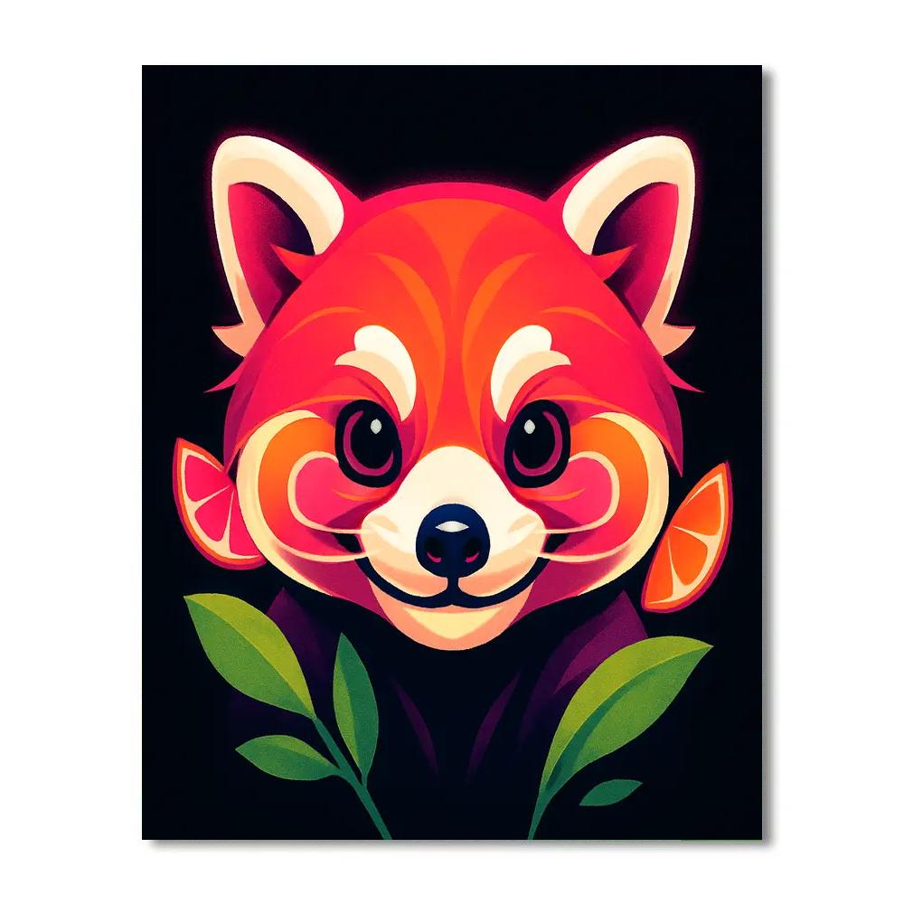 Neon Orchard Red Panda painting number kit
