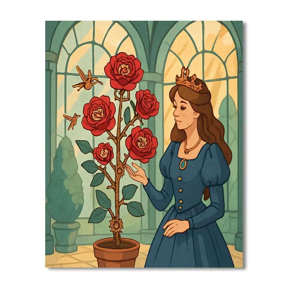 Clockwork Conservatory With Princess In Bloom paint by numbers