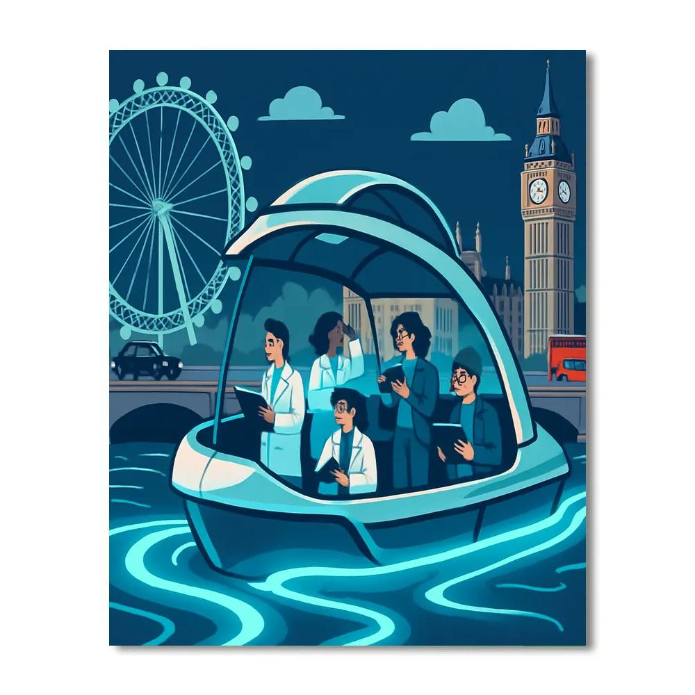 Thames Tidal Observatory London Painting by numbers kit