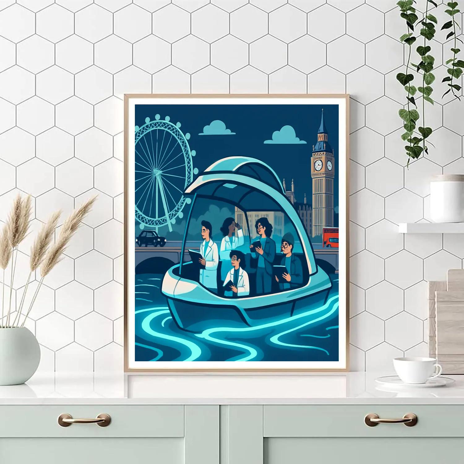 Thames Tidal Observatory London Painting by numbers kit