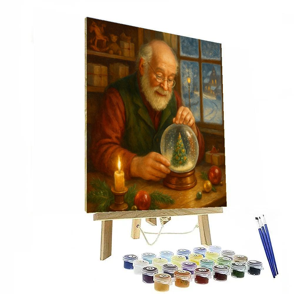Candlelit Snow Globe Workshop painting number kit