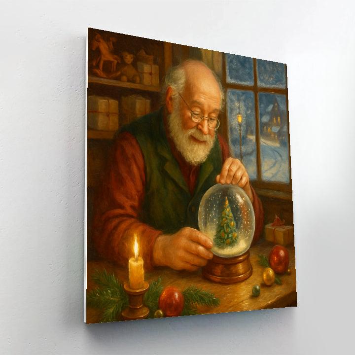 Candlelit Snow Globe Workshop painting number kit
