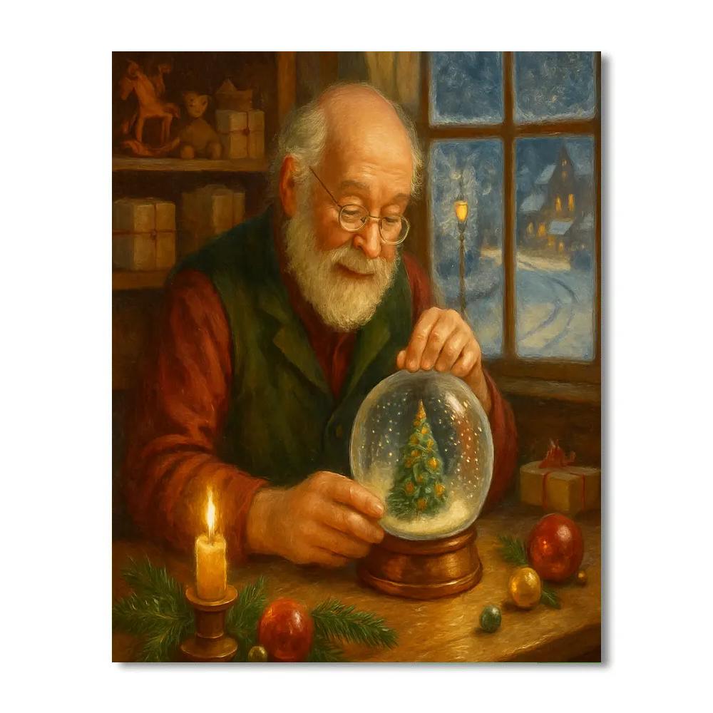 Candlelit Snow Globe Workshop painting number kit